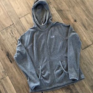 EUC Gray North Face polyester zip up jacket